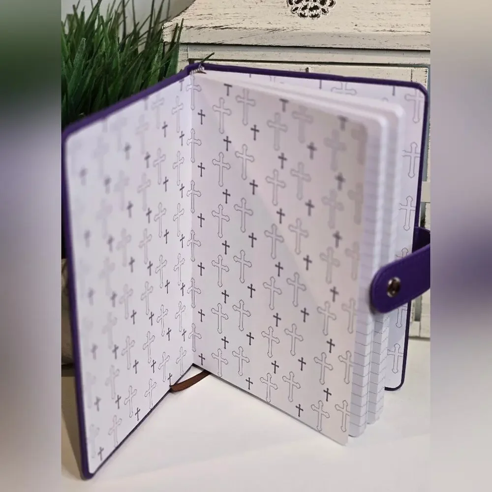 Notebook Purple Cross Padded Journal